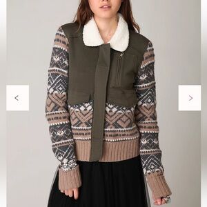 FREE PEOPLE | WE THE FREE fair isle bomber Jacket size medium